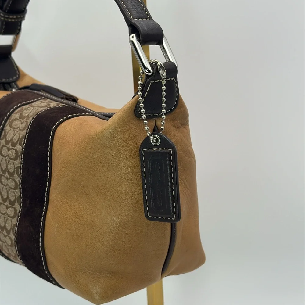 Vintage Coach Y2K leather - suede - signature mini bag - Picture 4 of 13